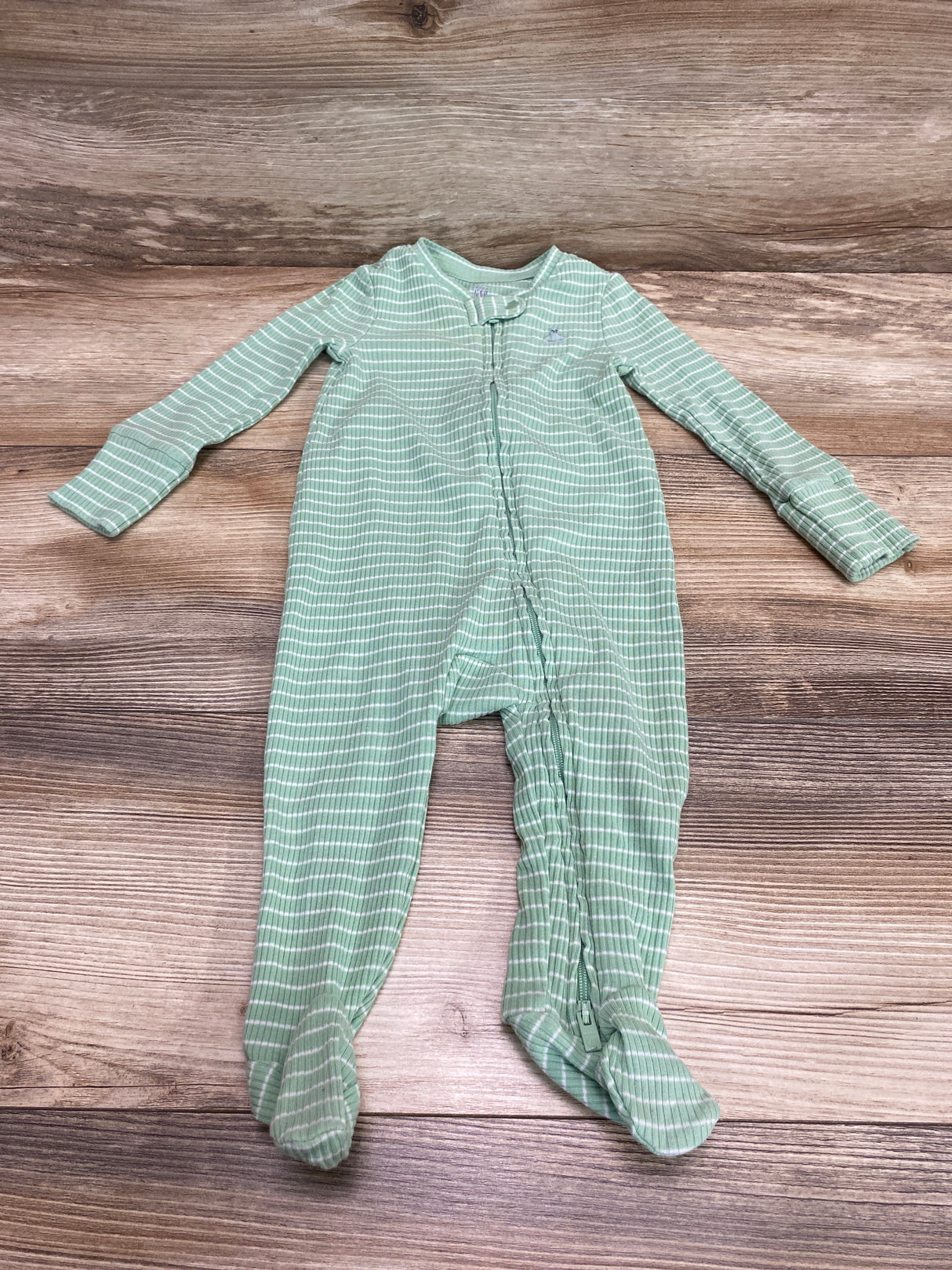 Baby Gap Ribbed Striped Sleeper Green sz 3-6m