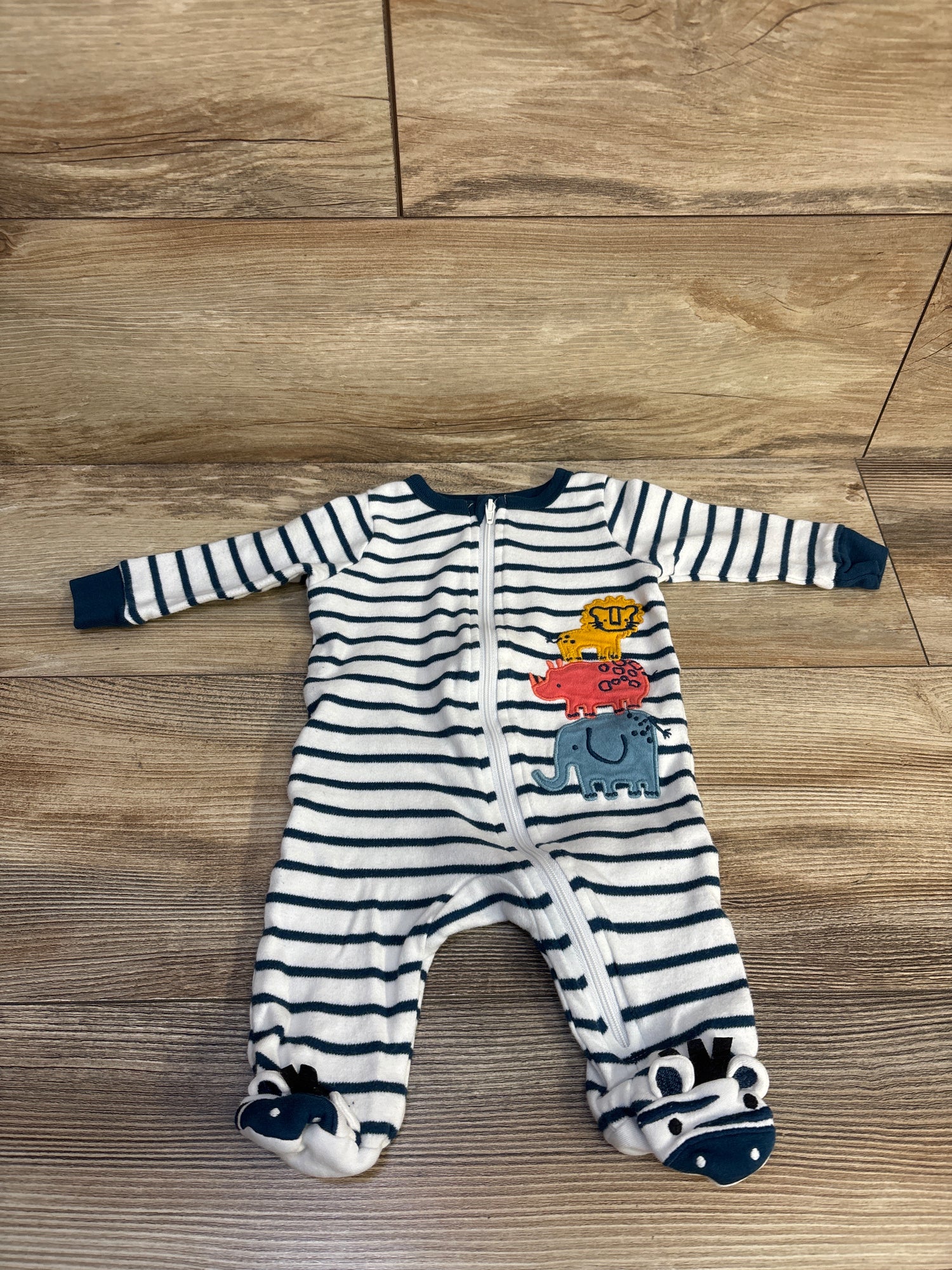 Koala Baby Striped Sleeper White sz 3m