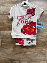 NEW Disney Pixar 2pc Cars Shirt & Shorts Set Grey sz 18m