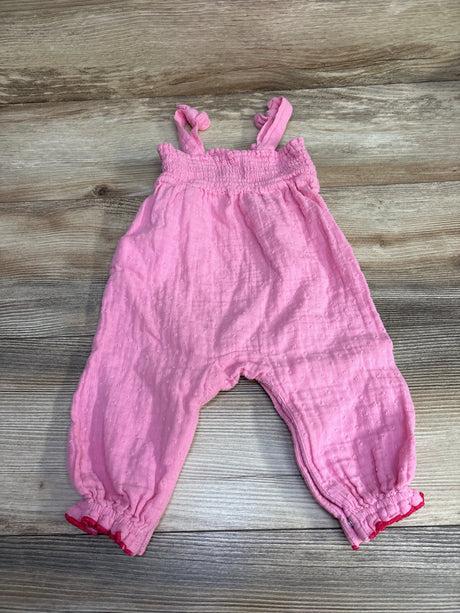 Old Navy Smocked Clip Dot Romper Pink sz 6-12m - Me n Mommy To Be