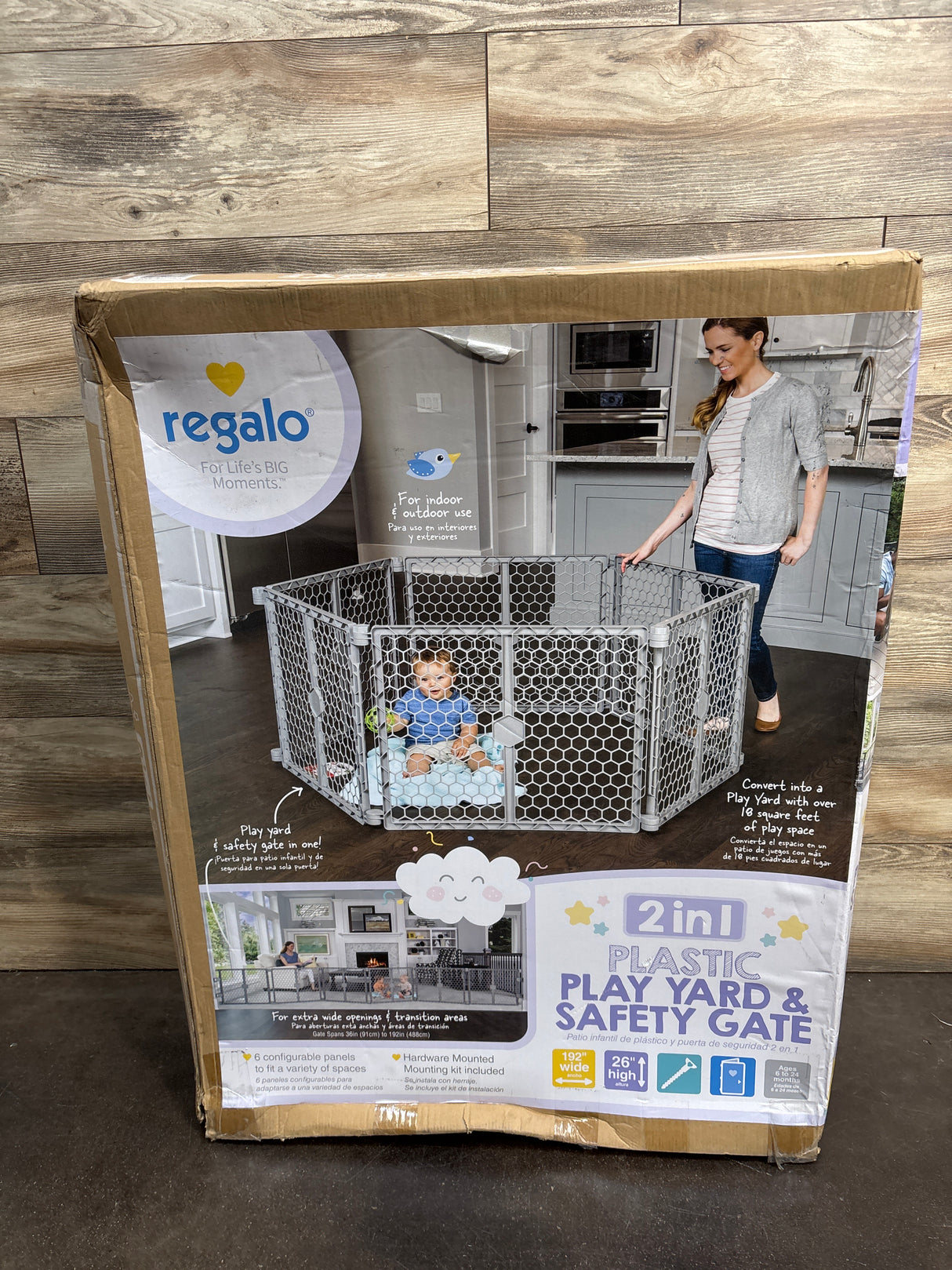 NEW Regalo 2-in-1 Plastic Play Yard and Safety Gate