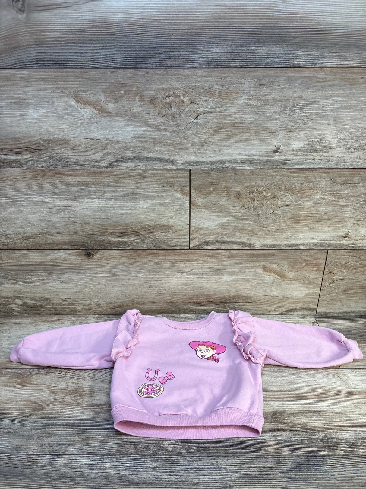 Disney Baby Toy Story Ruffle Sleeve Pullover Sweatshirt Pink sz 24m