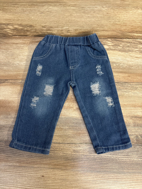 Distressed Jeans Blue sz 6-9m - Me n Mommy To Be