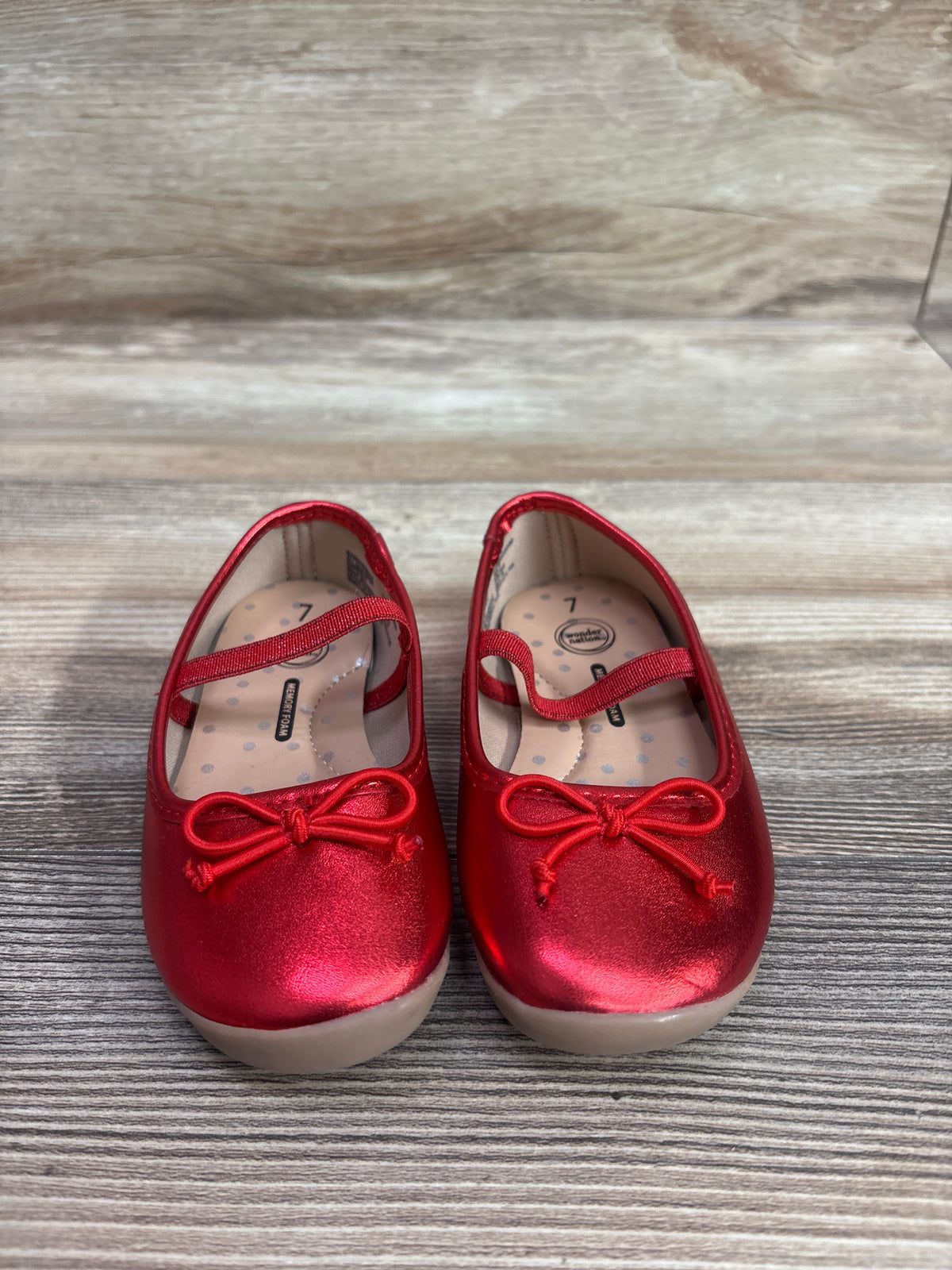 Wonder Nation Bow Ballet Flats Red sz 7c