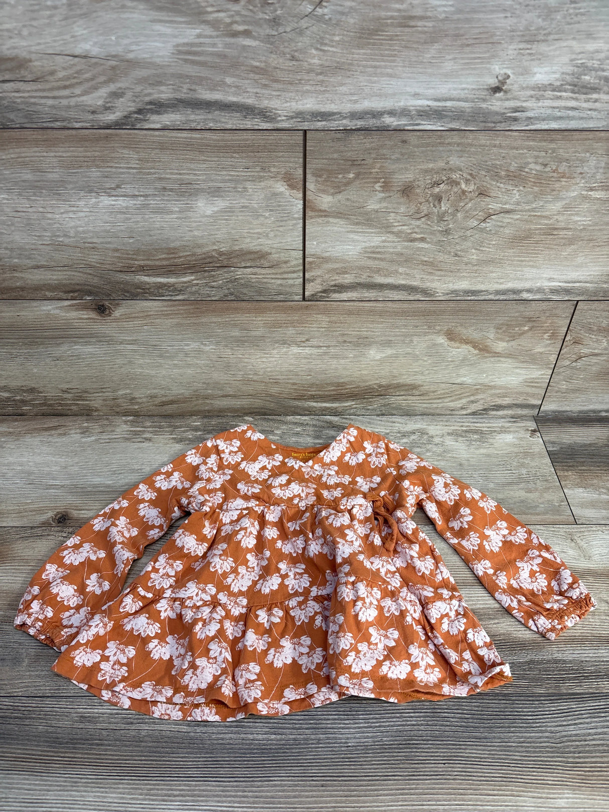 Burt's Bees Floral Crossover Top Orange sz 2T