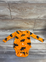 Old Navy Halloween Bat Henley Bodysuit Orange sz 6-12m