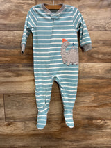 Carter's Striped Blanket Sleeper Blue sz 12m - Me n Mommy To Be