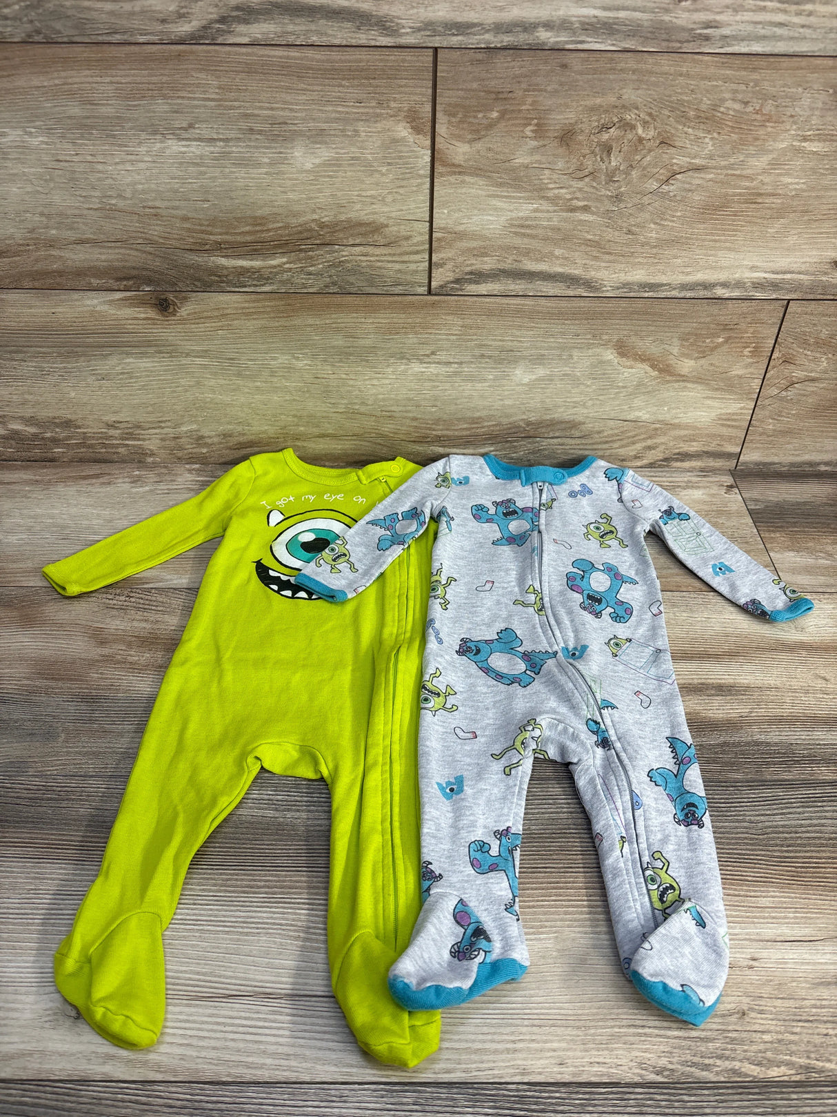Disney Baby Monster Ink 2pk Sleep 'N' Play Coveralls Grey sz 3-6m