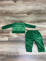 Disney Baby 2pc Mickey Mouse Velour Top & Pants Green sz 0-3m