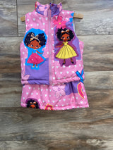Shein 2pc Full Zip Puffer Vest & Puffer Skirt Set Pink sz 5T