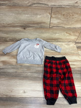 Just One You 2pc Santa Pajama Set Grey sz 12m