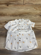 Tommy Bahama Button Up Dinosaur Print Shirt White sz 4T