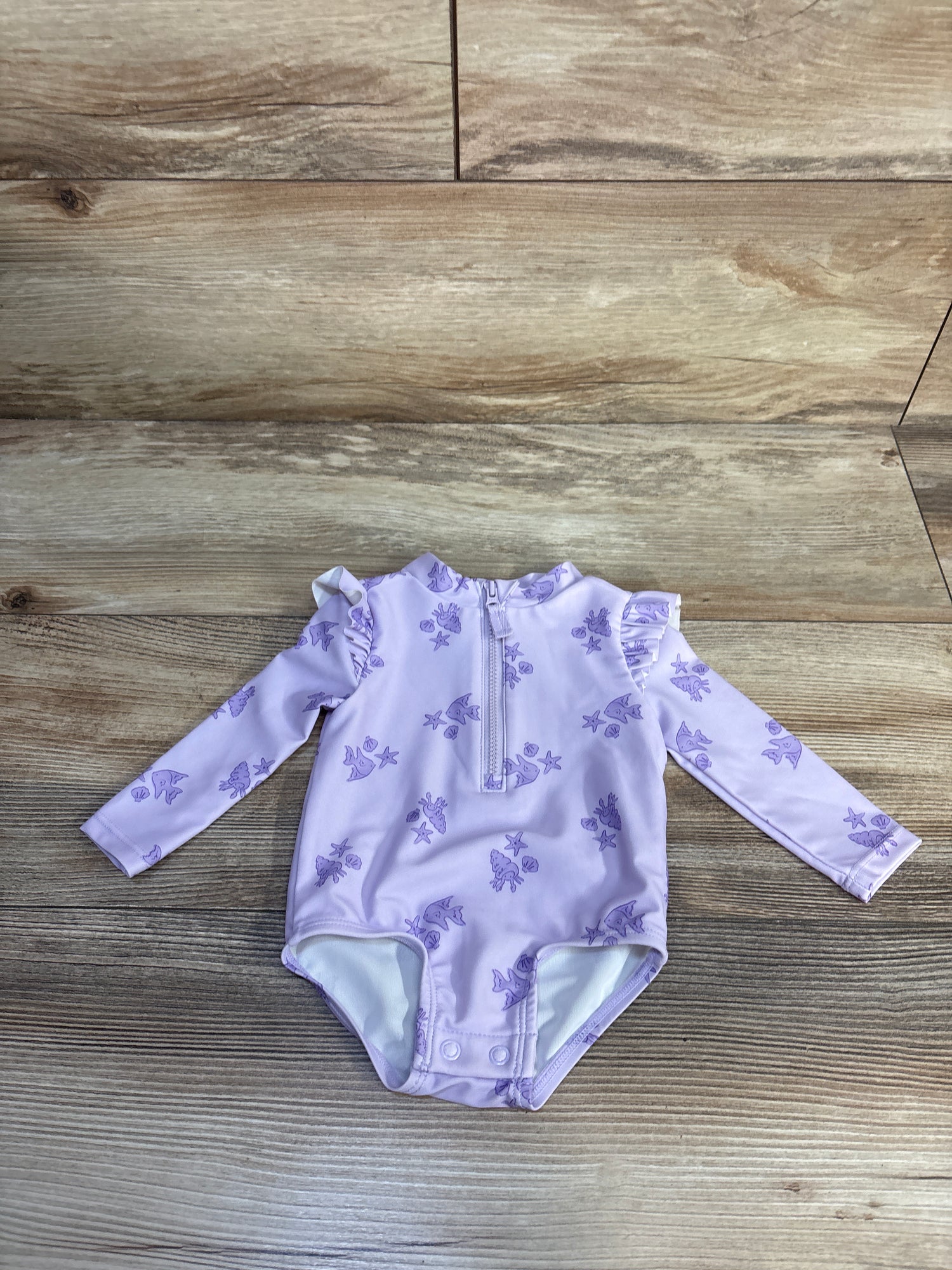 Carter's 1pc Long Sleeve Rash Guard Swimsuit Purple sz 3m