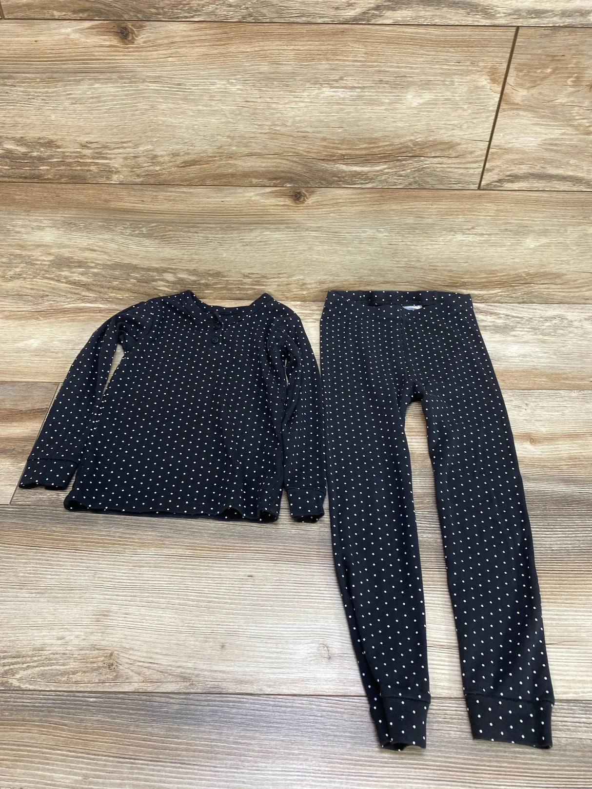 Baby Gap 2pc Henley Pajama Set Black sz 5T