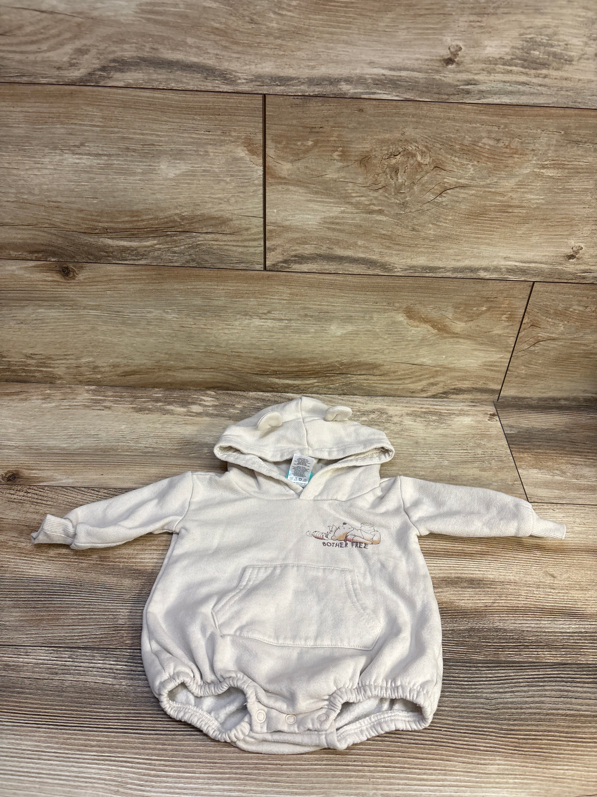 Disney Baby Winnie The Pooh Hooded Sweater Bubble Romper Beige sz Newborn