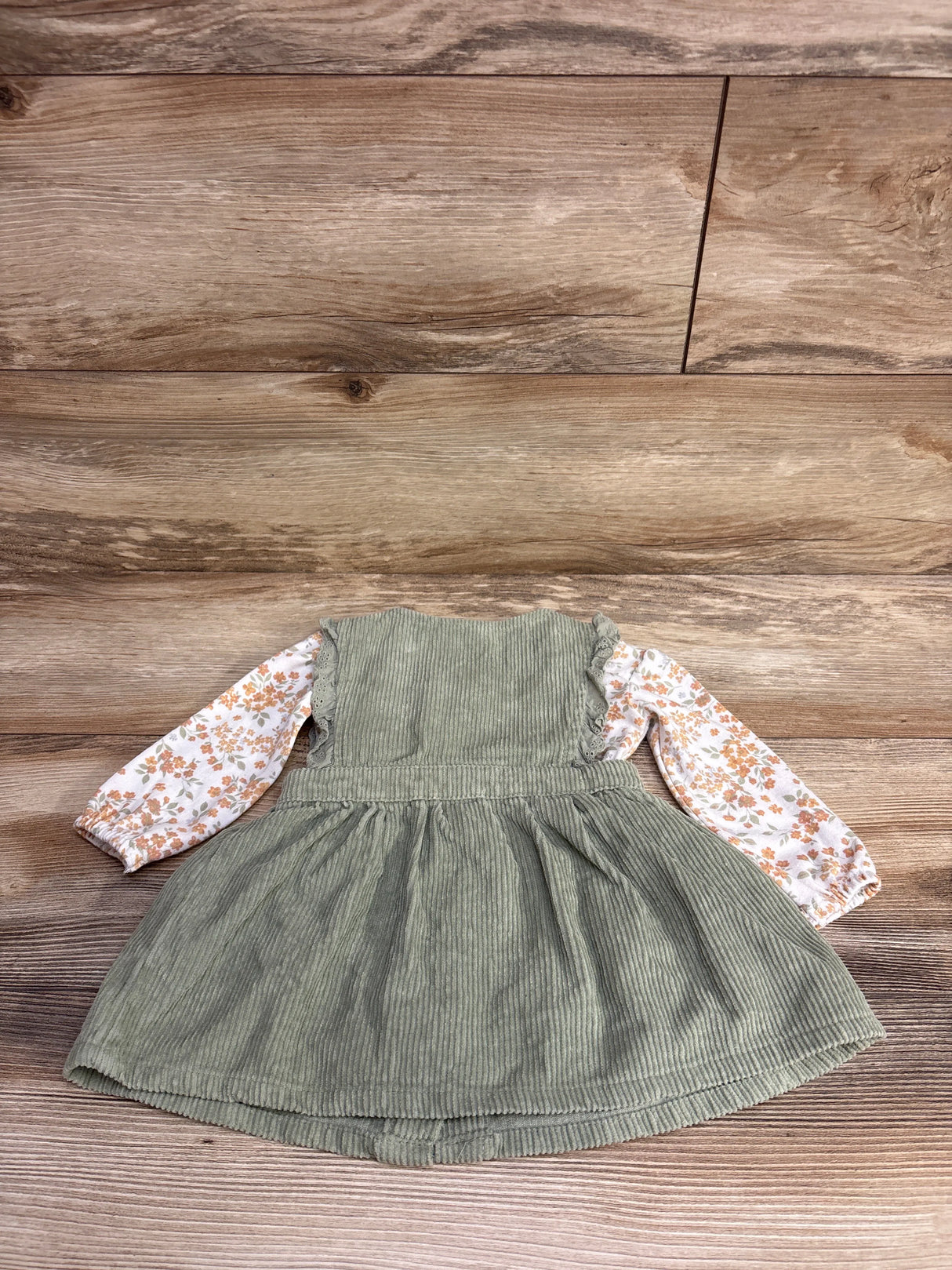 Daisy Fuentes 2pc Floral Shirt & Cord Dress Set White sz 12m