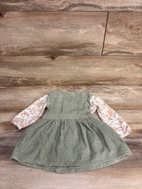 Daisy Fuentes 2pc Floral Shirt & Cord Dress Set White sz 12m