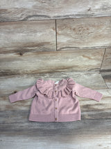 H&M Button Up Ruffle Sweatshirt Pink sz 9m