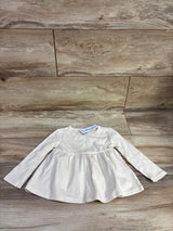 NEW Carter's Ribbed Long Sleeve Peplum Top Ivory sz 18m