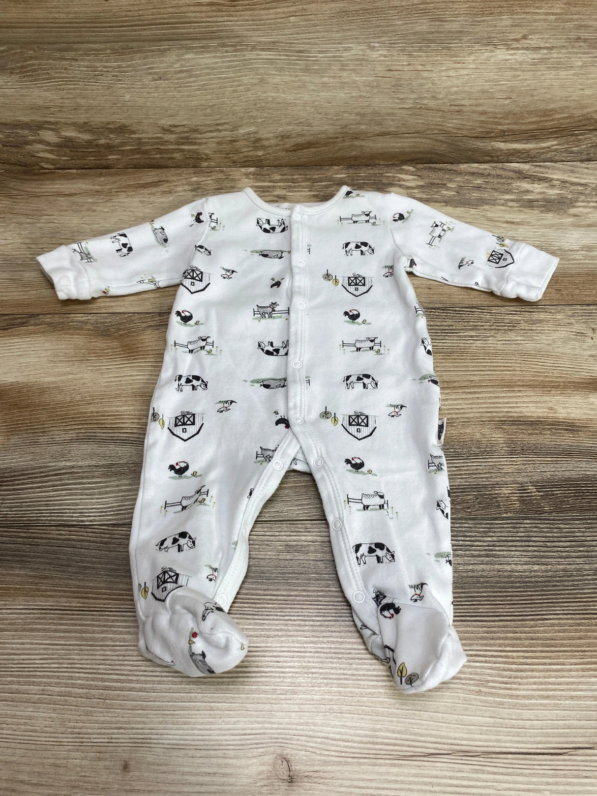 Rabbit + Bear Farm Animals Sleeper White sz 0-3m