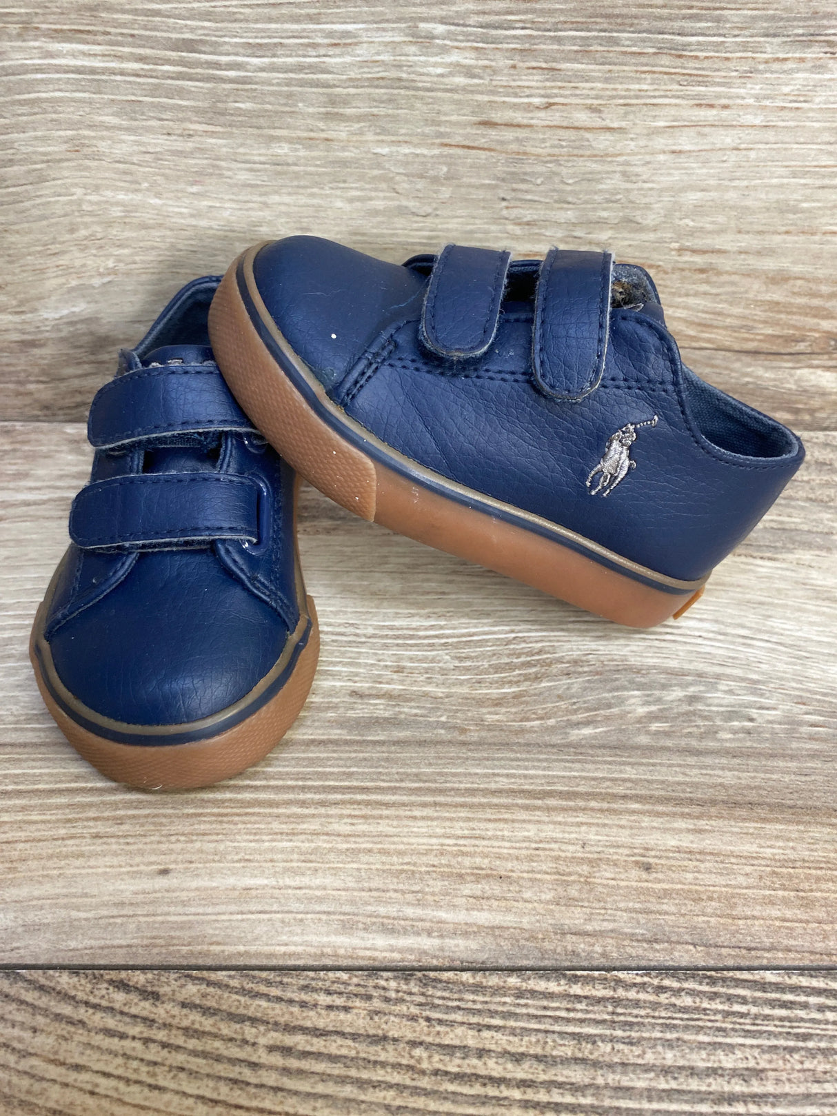 Ralph Lauren Navy Leather Sneakers sz 5c