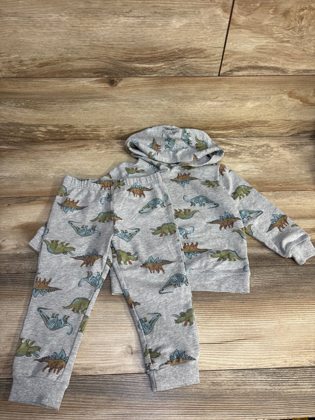 Carter's 2pc Dinosaur Hooded Pullover & Joggers Grey sz 24m - Me n Mommy To Be