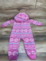 Carter's Fair Isle Fleece Hooded Coverall Pink sz 18m