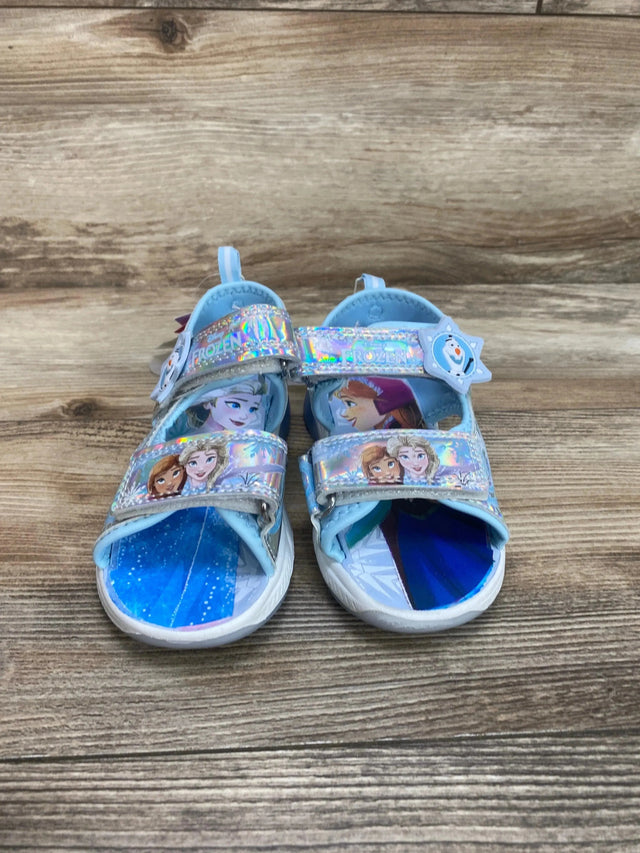 NEW Disney Frozen Adventure Ankle Strap Light Up Sandals Blue sz 10c - Me 'n Mommy To Be