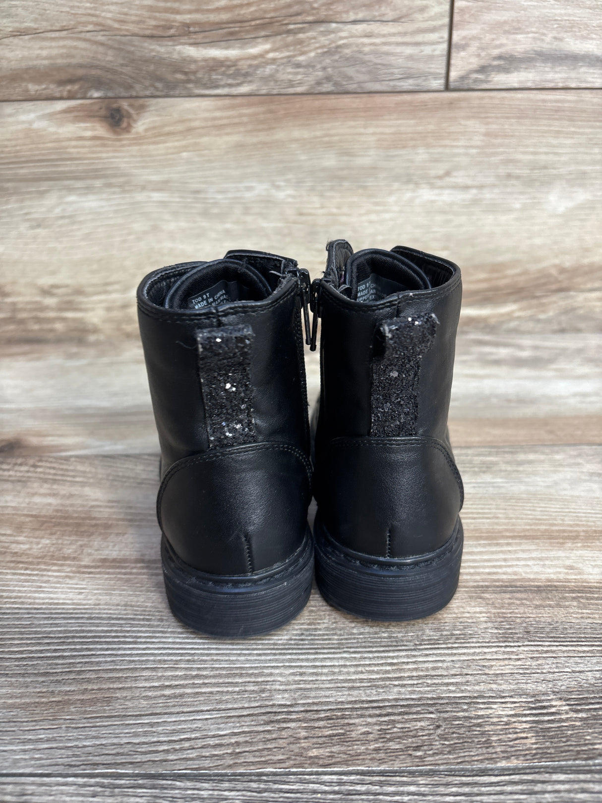 Jumping Beans Tartar Combat Boots, Black sz 9c