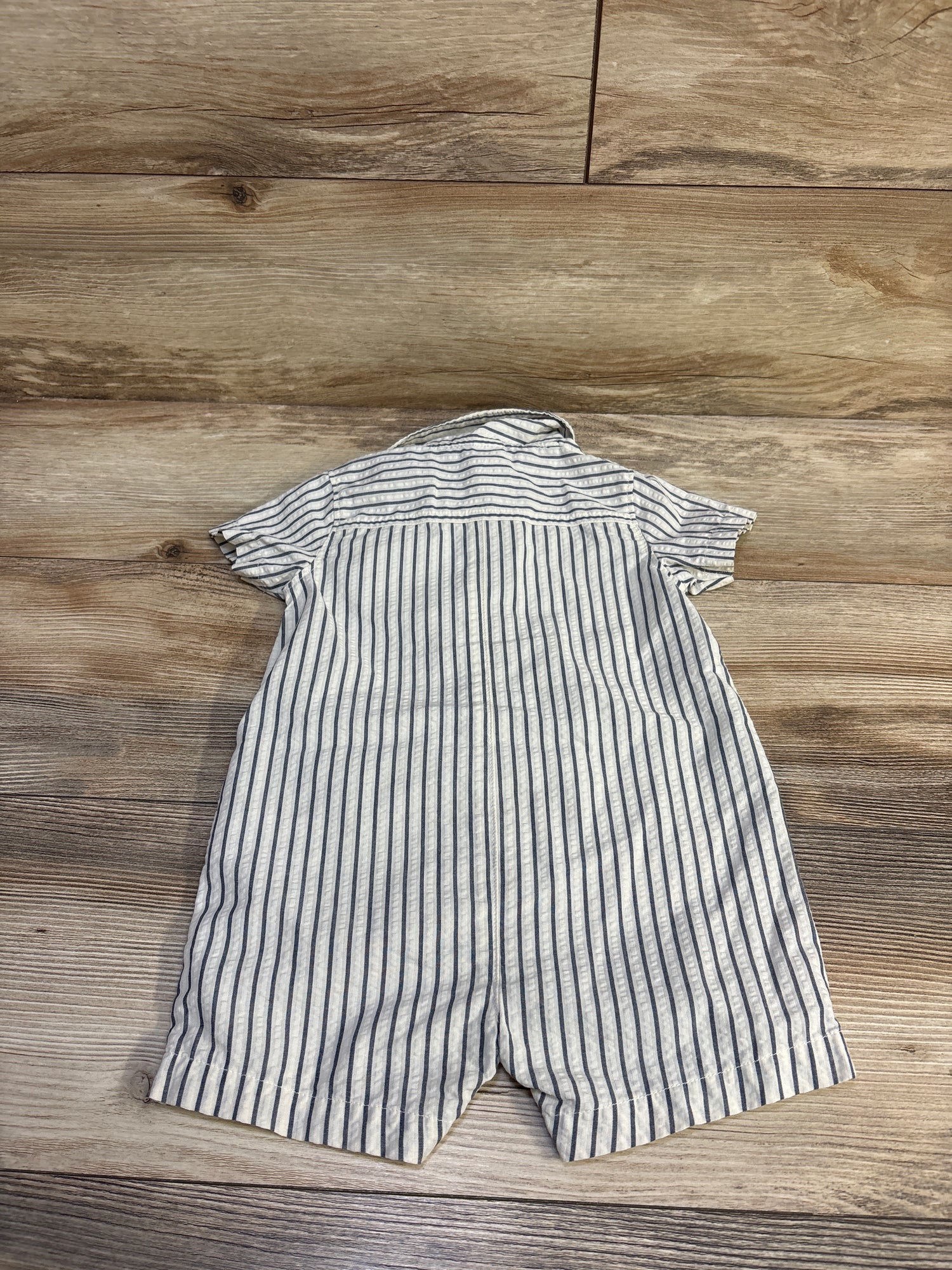 Carter's Striped Polo Shortie Romper Ivory sz 18m