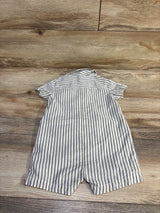 Carter's Striped Polo Shortie Romper Ivory sz 18m