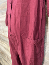 The Nines by Hatch Jumpsuit Burgundy sz Large - Me n Mommy To Be