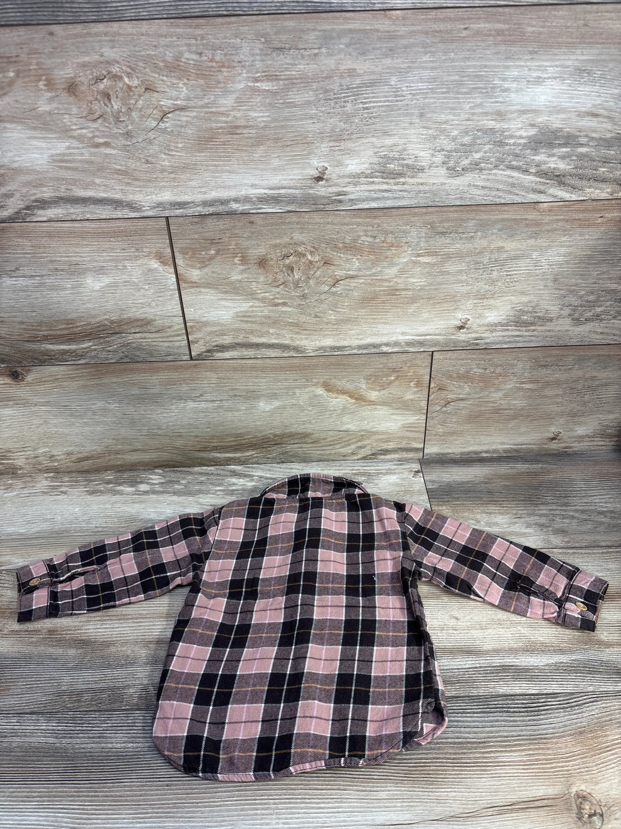 H&M Plaid Button Up Shirt Pink sz 18m