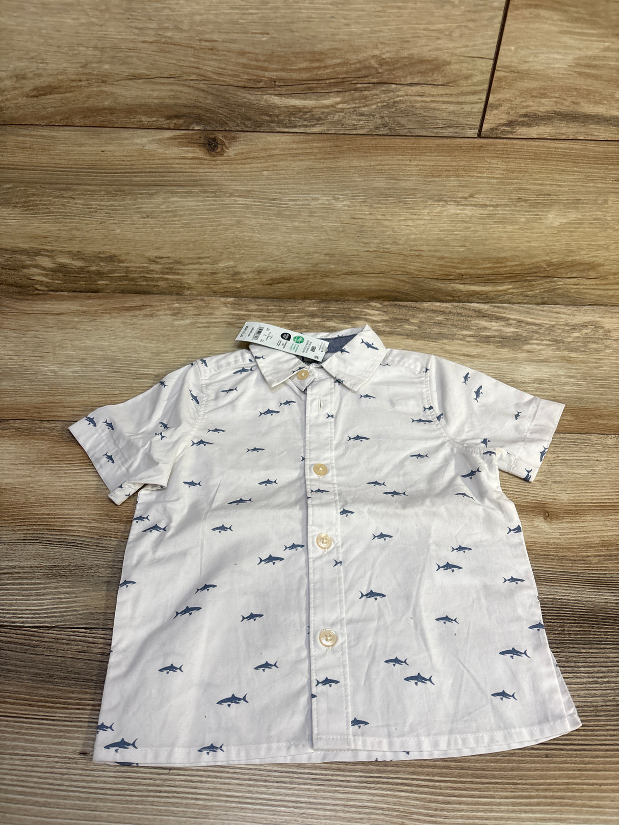 NEW Oshkosh Button-Up Shirt White sz 18m