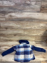 Thereabouts Hooded Flannel Shacket Blue sz 4/5T
