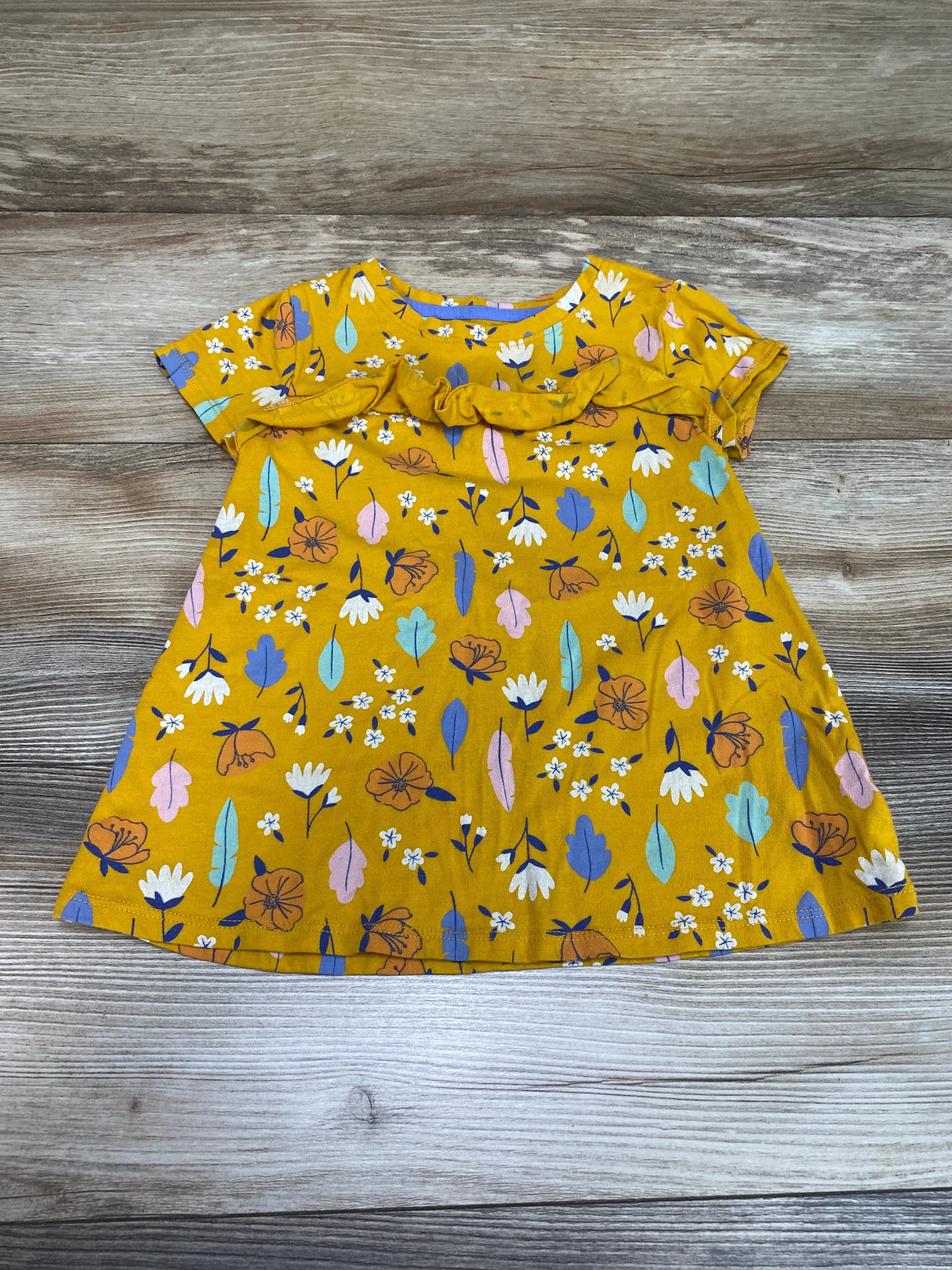 Cat & Jack Floral Shirt Yellow sz 4T