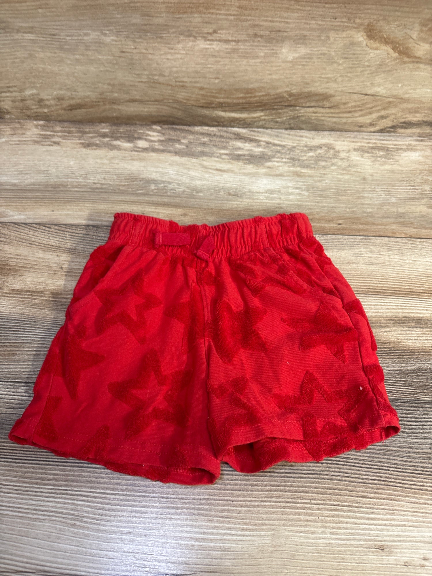 Cat & Jack Terry Cloth Star Shorts Red sz 3T