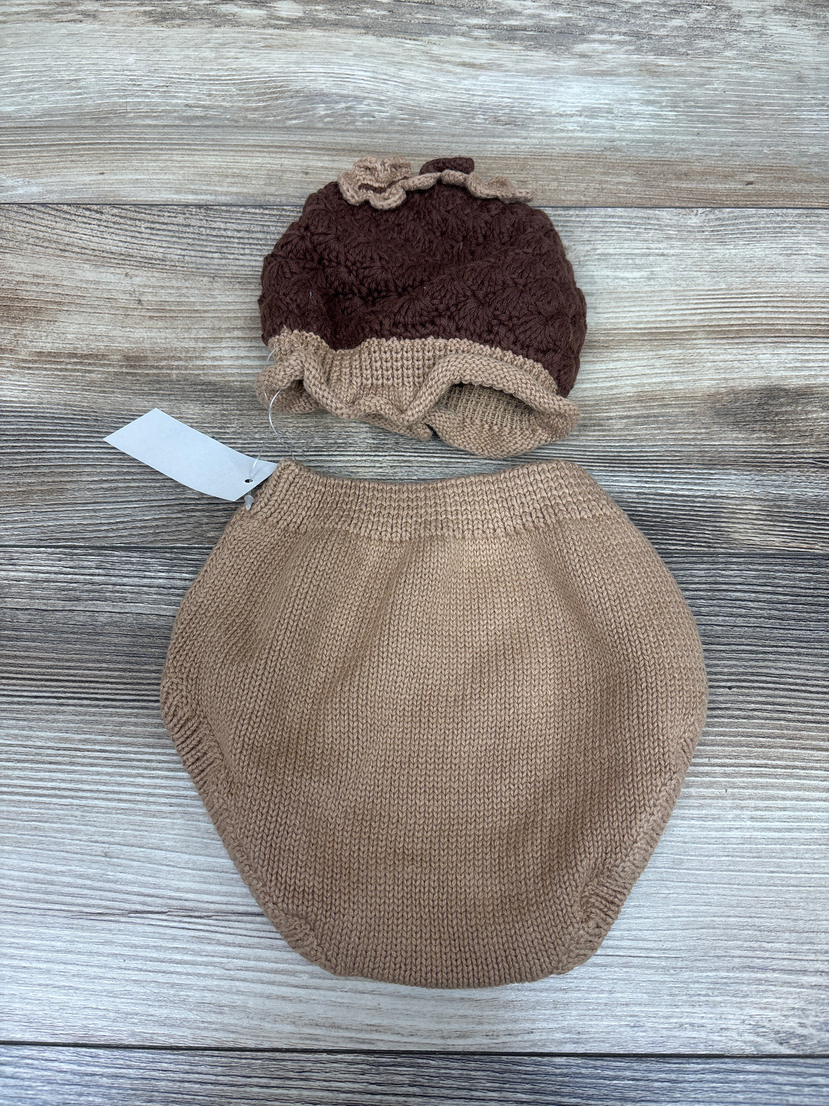 NEW Picture People 2pc Diaper Cover & Hat Set - Acorn Brown sz 0-6m