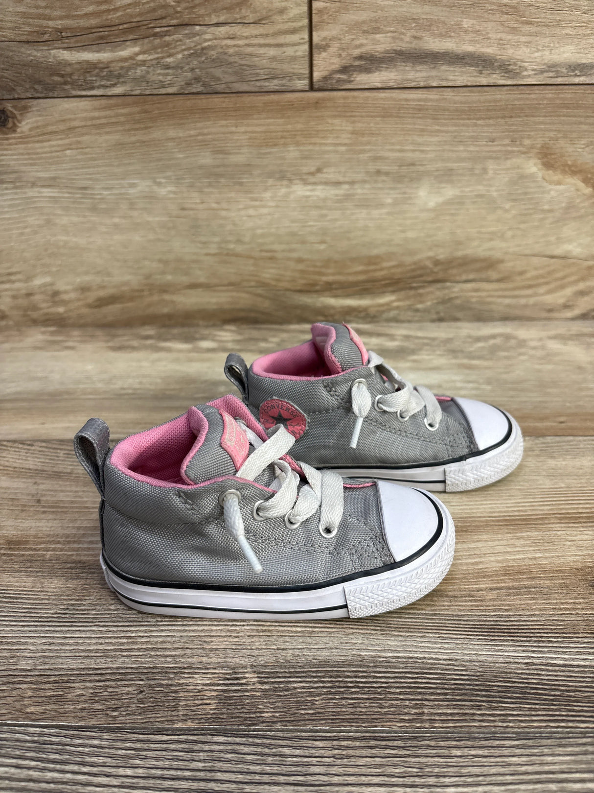 Converse Chuck Taylor All Star Street High Top Sneakers Grey/Pink sz 6c
