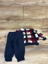 Tommy Hilfiger 2pc Sherpa Sweatshirt & Jogger Set Navy sz 12m