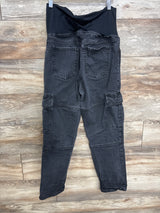 Isabel Maternity Cross Over Denim Cargo Jeans Black sz 10/Medium