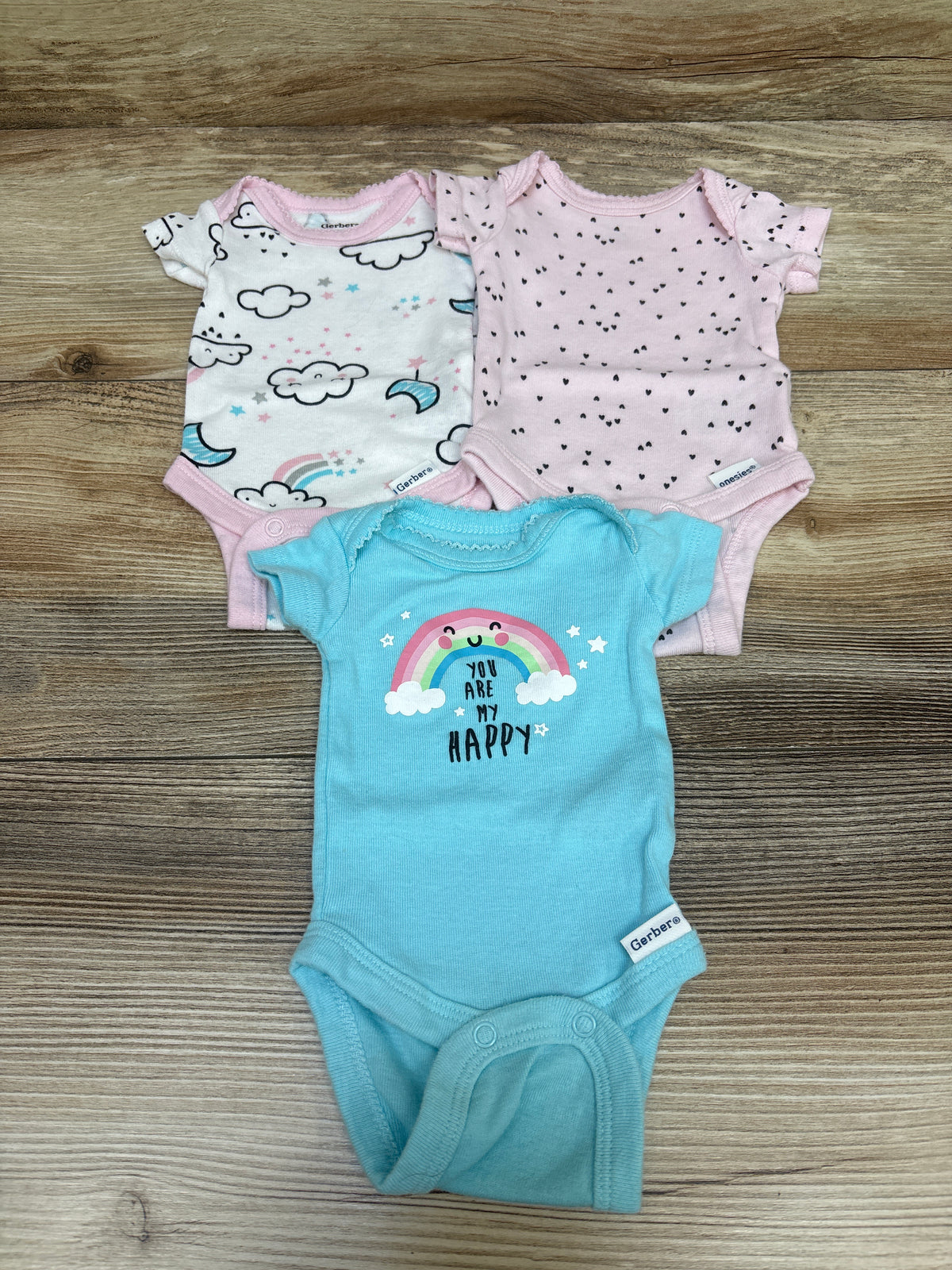 Gerber 3pk Bodysuits Pink sz Preemie