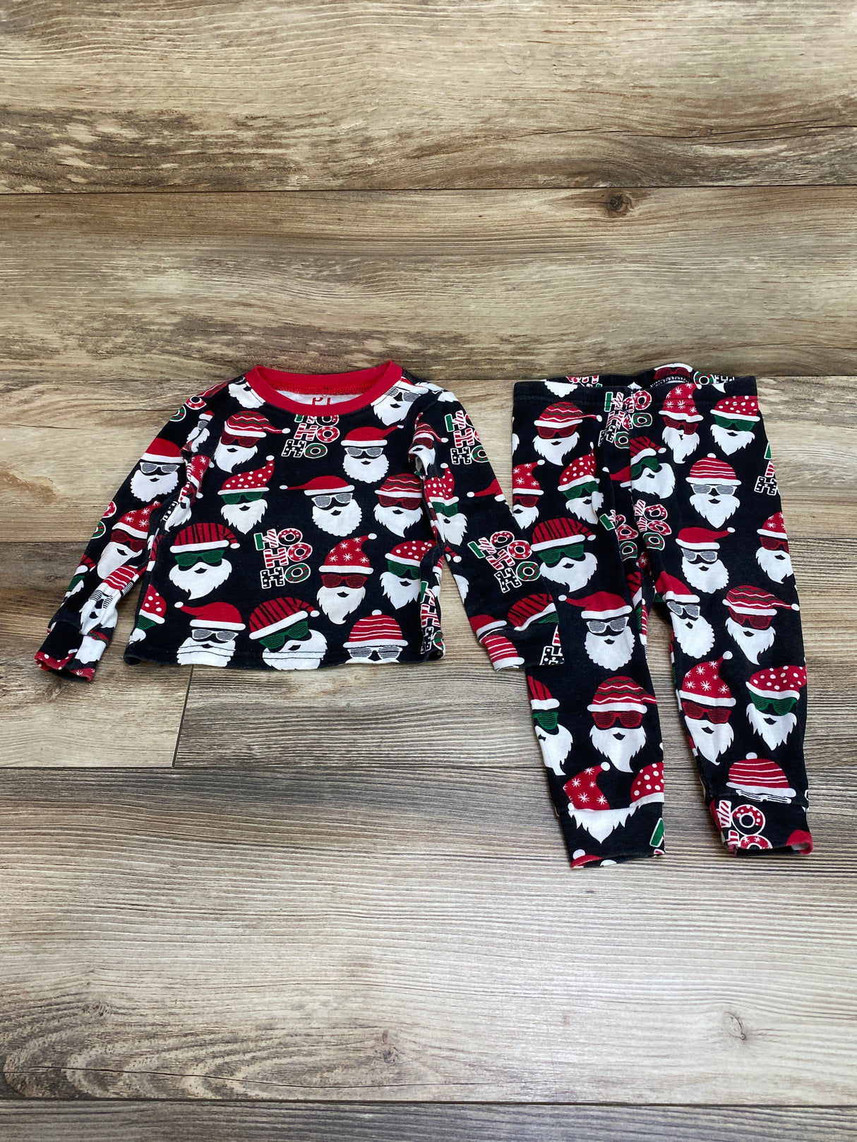 Children's Place 2pc Santa Pajama Set Black sz 18-24m