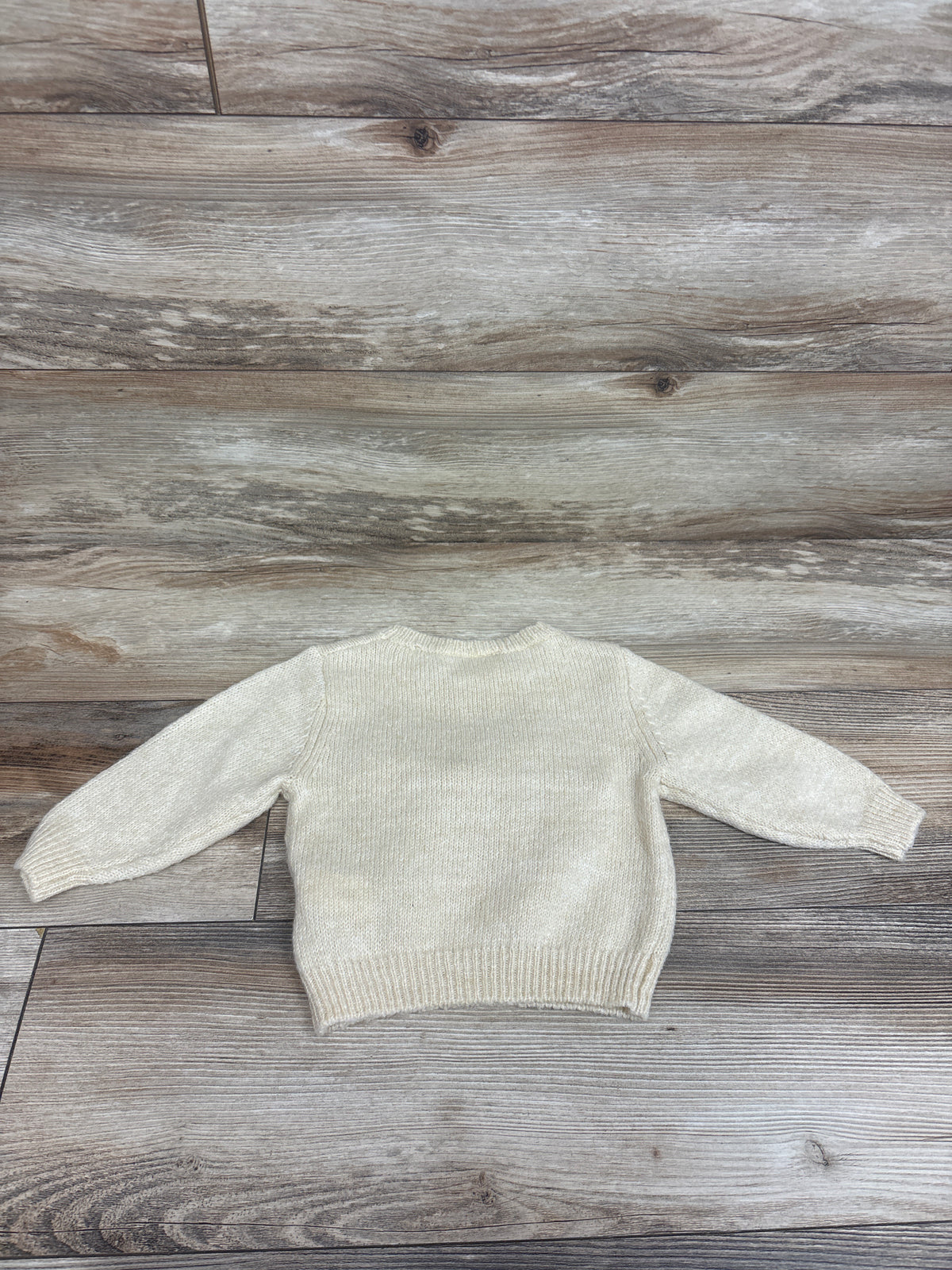 Zara Velvet Bow Knit Sweater Cream sz 9-12m