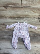 Little Me Bamboo Ruffled Sleeper Pink sz Newborn