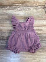 Cat & Jack Knitted Flutter Sleeve Shortie Romper Mauve sz Newborn