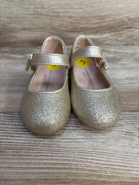 Cupcakes & Cashmere Gold Glitter Mary Jane Shoes sz 5c - Me n Mommy To Be