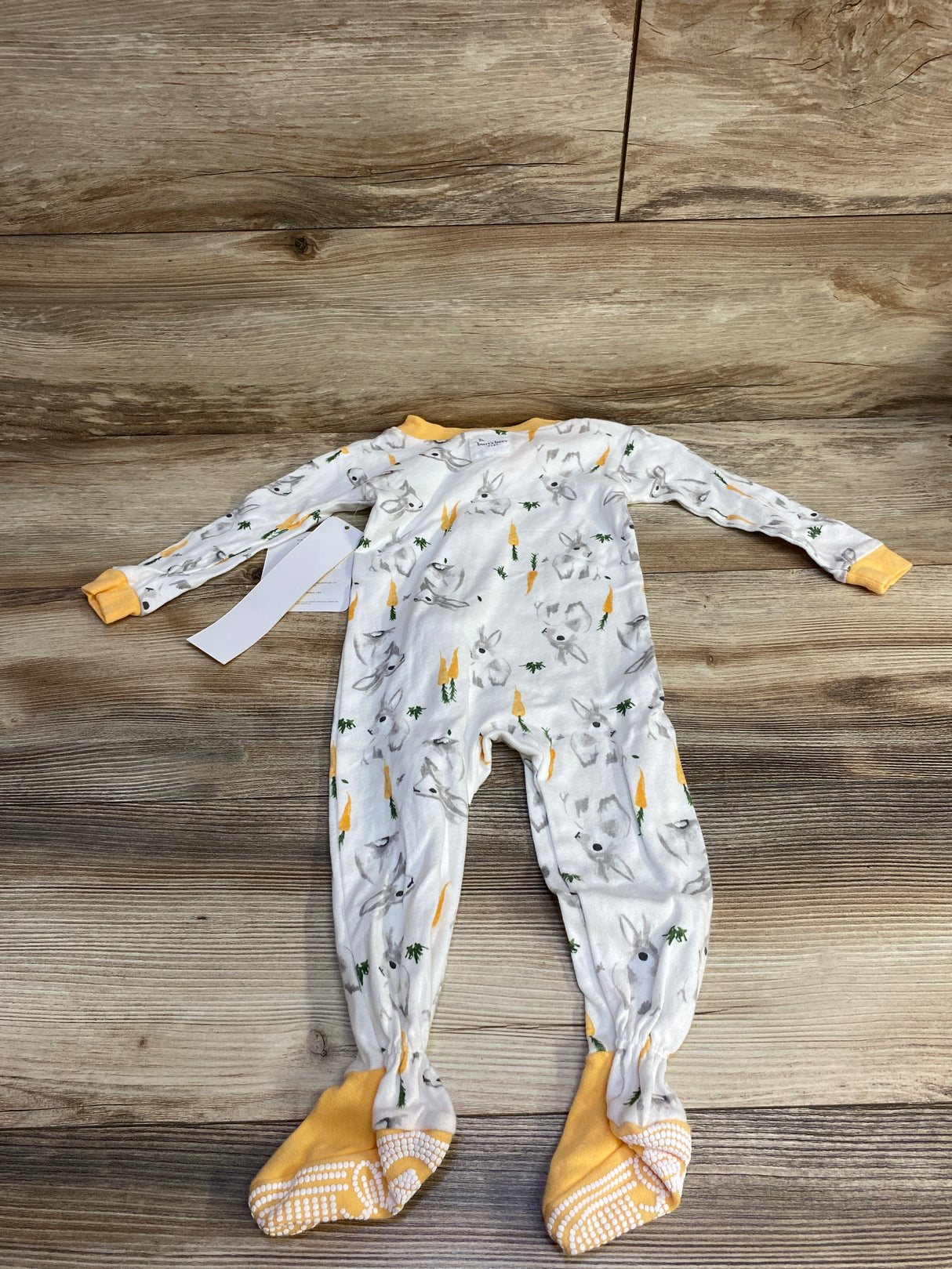 NEW Burt's Bees Baby Organic Bunny Print Sleeper White sz 12m