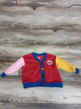 Disney Junior Minnie Mouse Color Block Button-Up Cardigan Sweater Red sz 12m