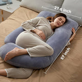Momcozy U Shaped Pregnancy Body Pillow, Grey